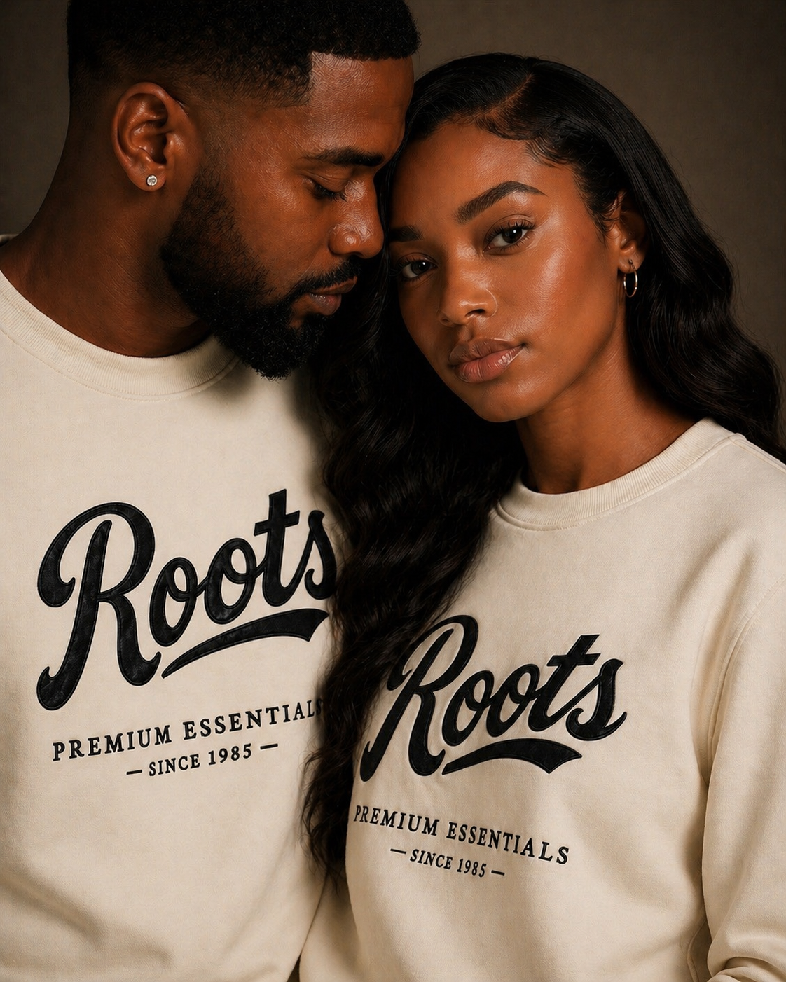 Roots Premium Essentials Crewneck Sweatshirt (Cream)