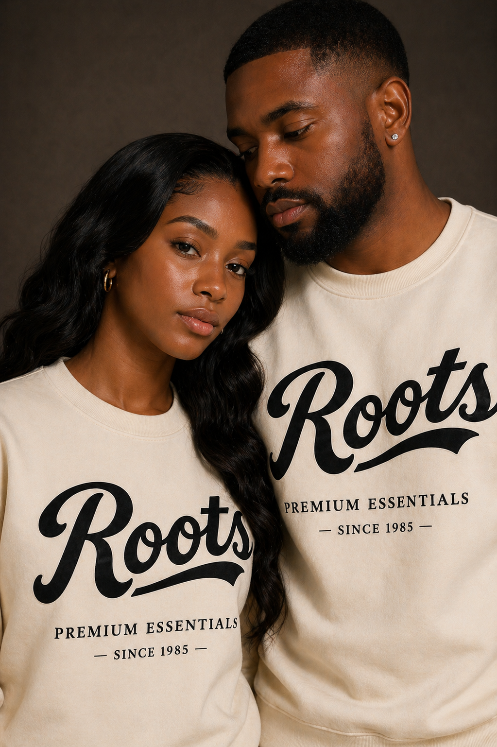 Roots Premium Essentials Crewneck Sweatshirt (Cream)