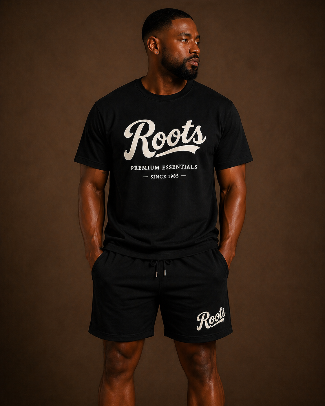 Roots Premium Essentials T-Shirt (Black)