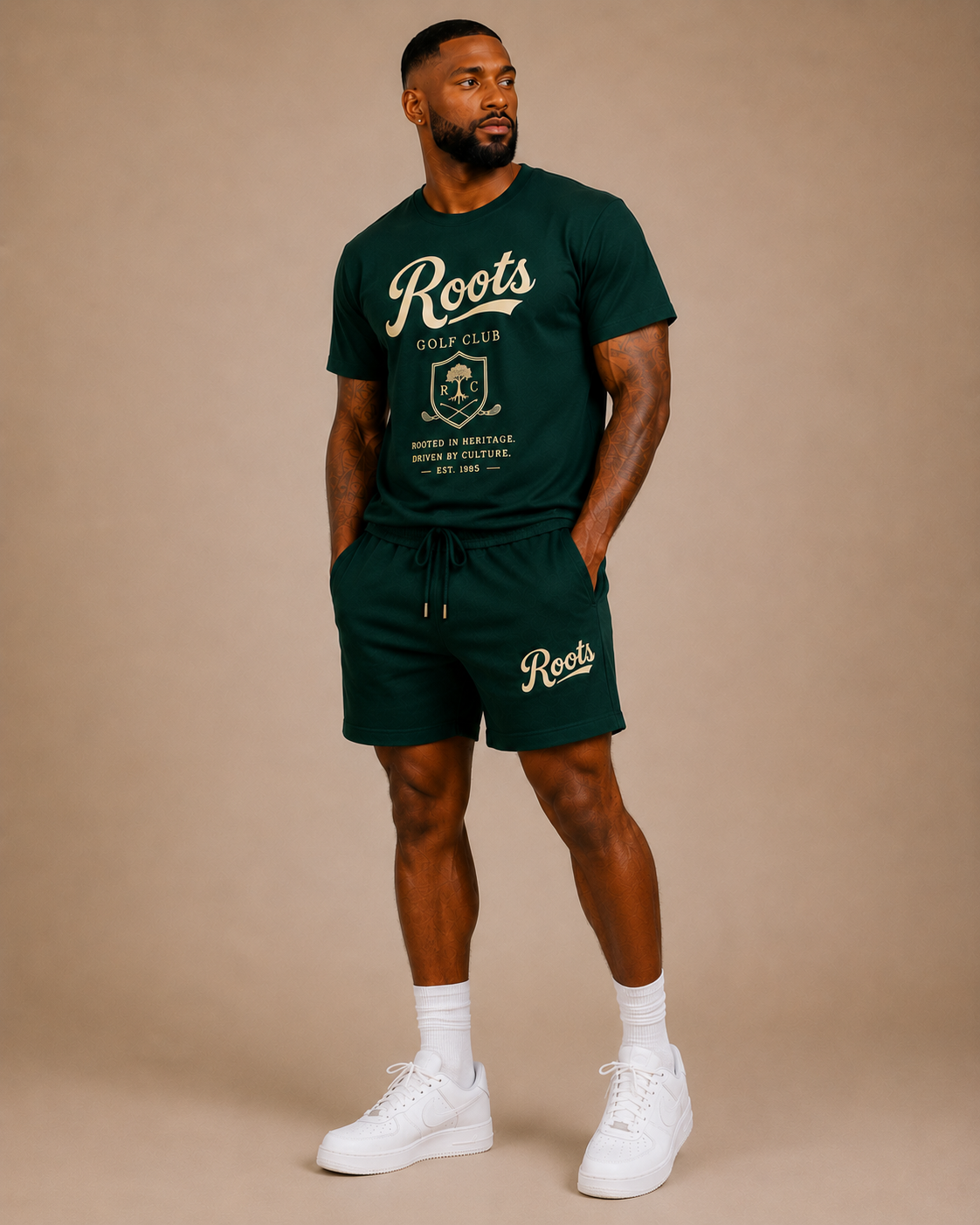 Roots Premium Essential Golf Club T-Shirt (Green)