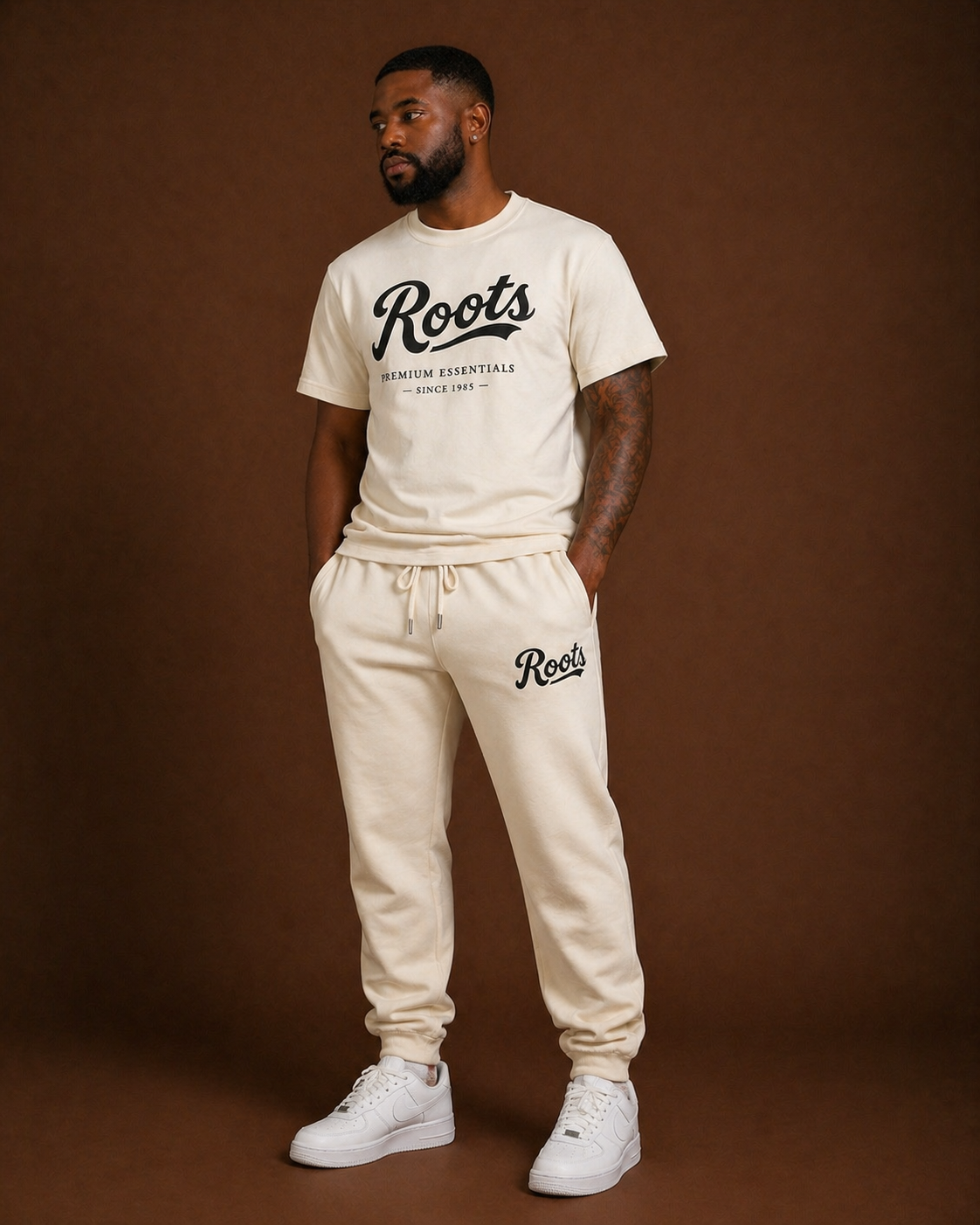 Roots Premium Essentials T-Shirt (Cream)