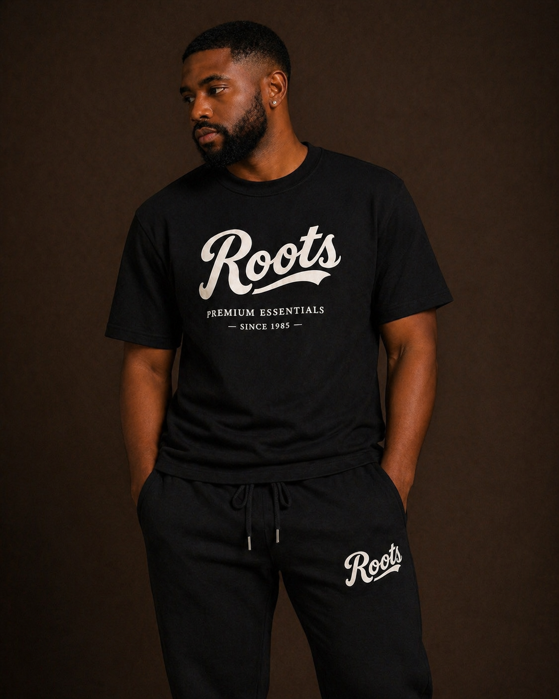 Roots Premium Essentials T-Shirt (Black)