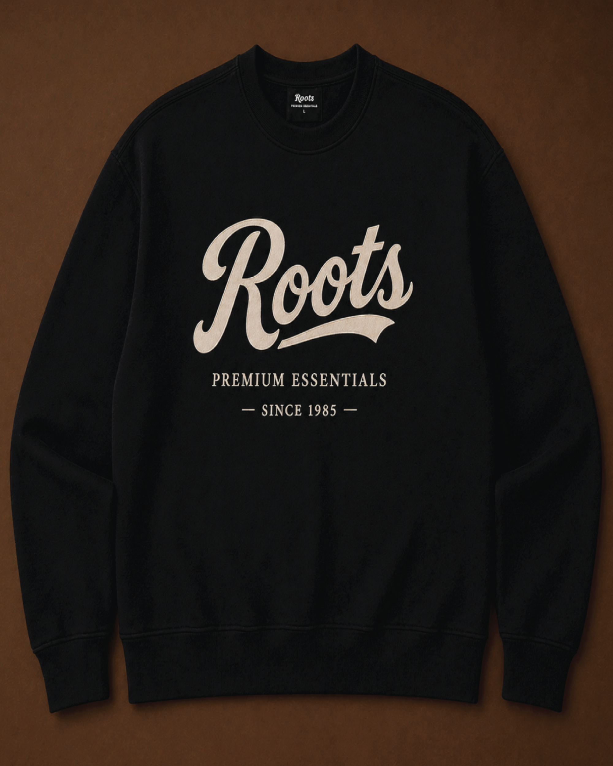 Roots Premium Essentials Crewneck Sweatshirt (Black)