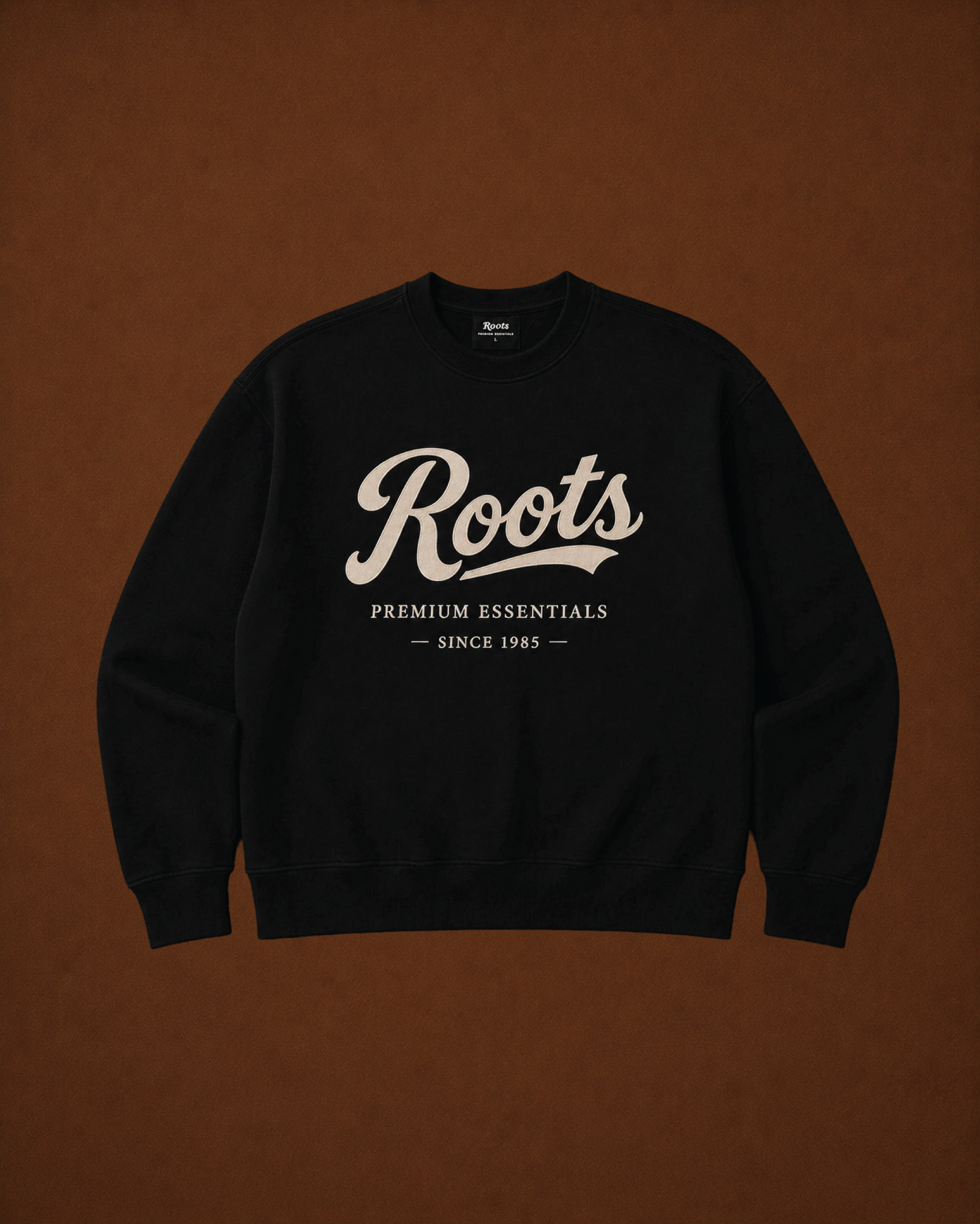 Roots Premium Essentials Crewneck Sweatshirt (Black)