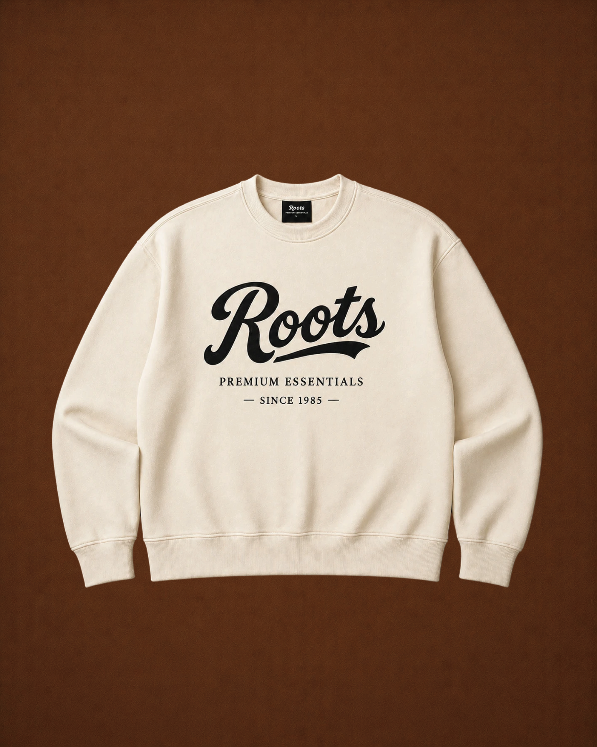 Roots Premium Essentials Crewneck Sweatshirt (Cream)