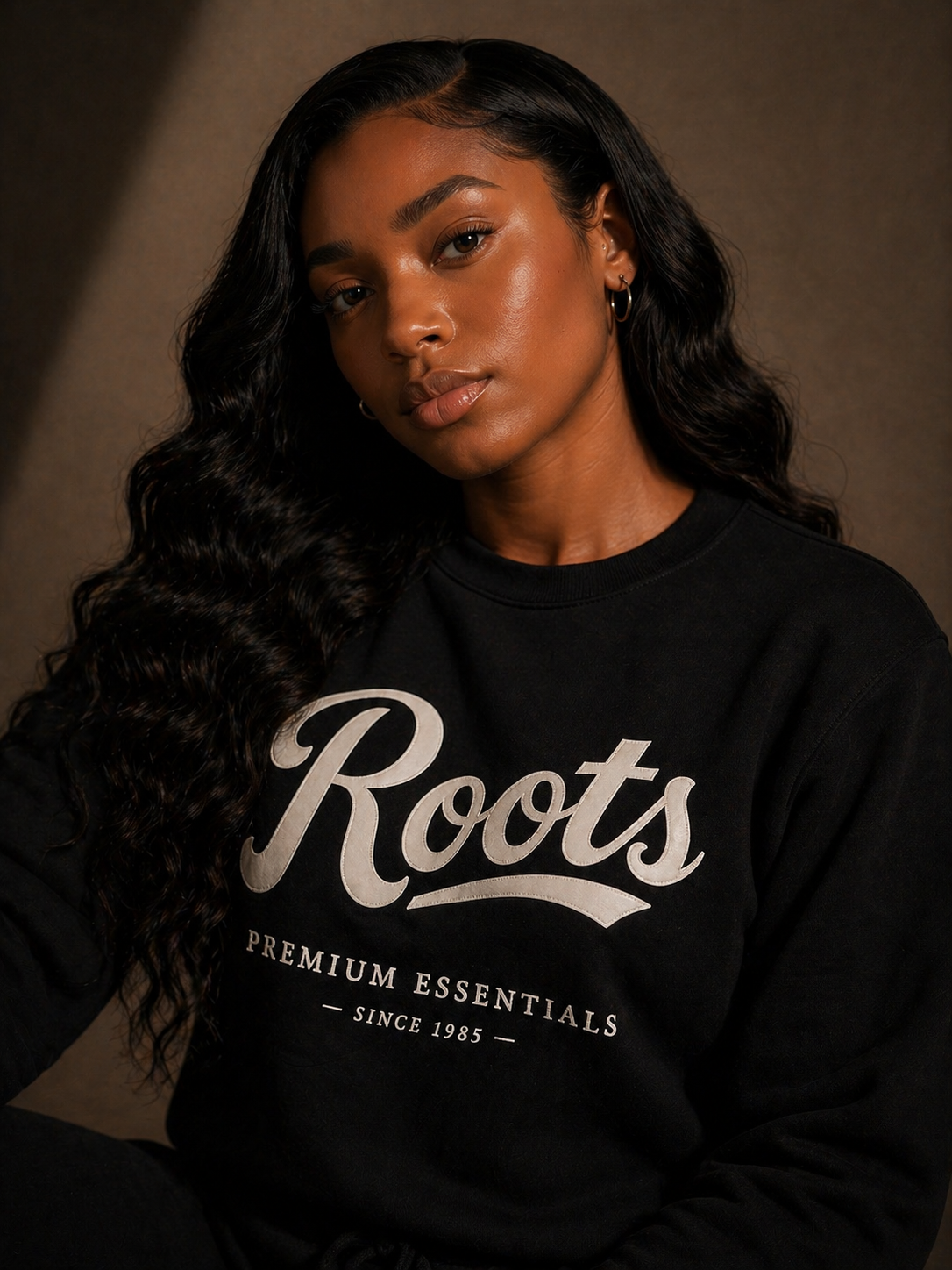 Roots Premium Essentials Crewneck Sweatshirt (Black)